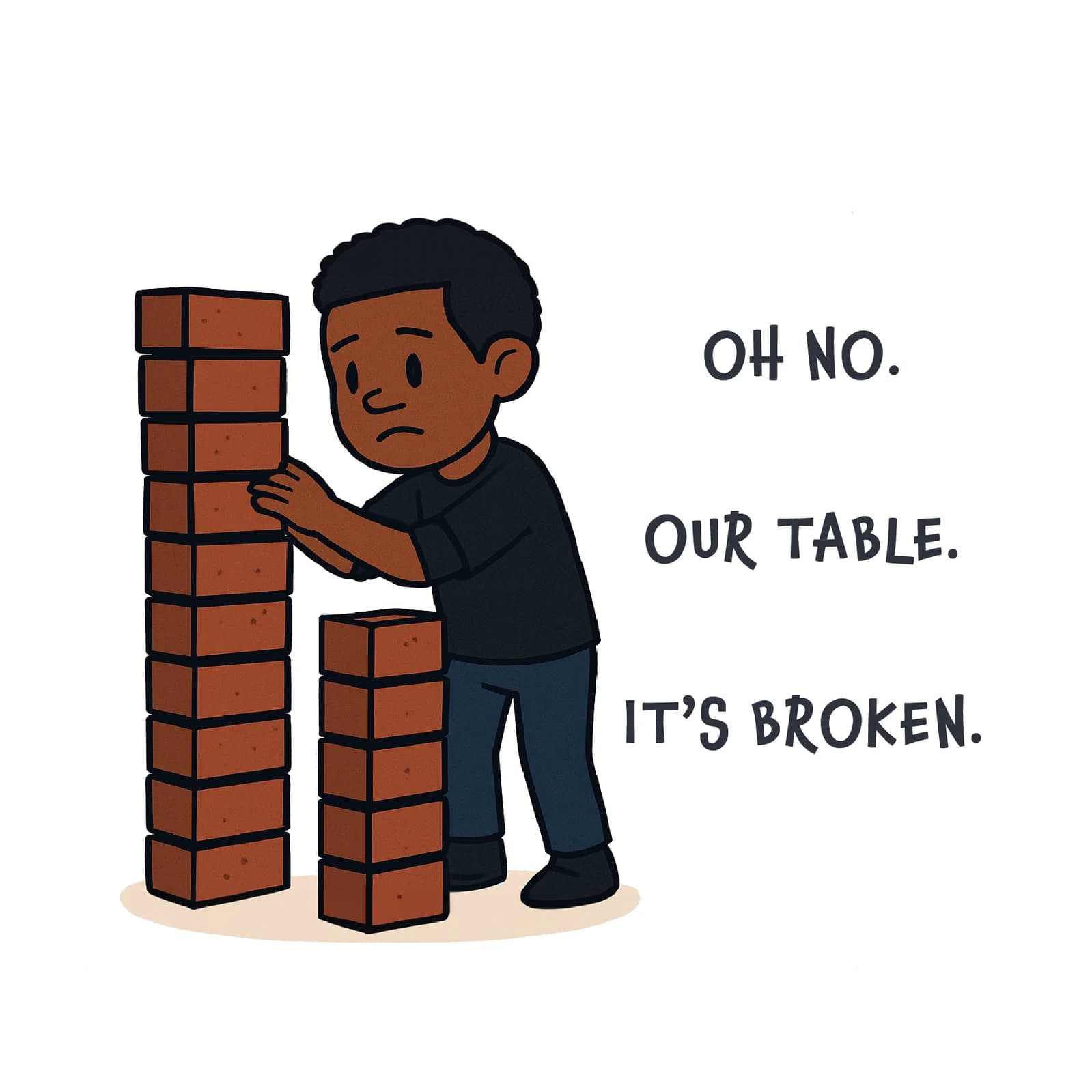 Oh No, Our Table Meme Humour Card