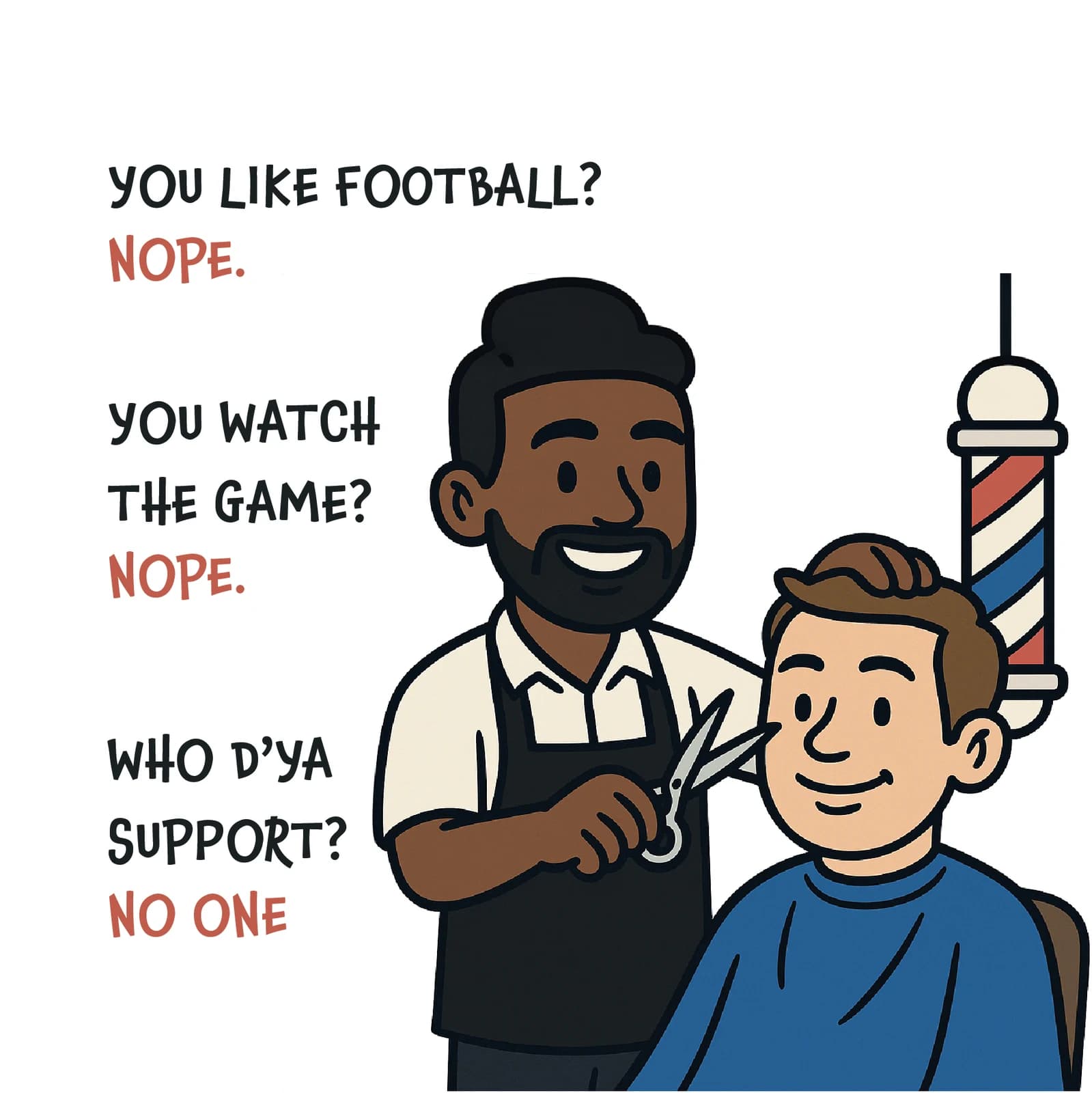 Barbershop Football Banter Humour Card