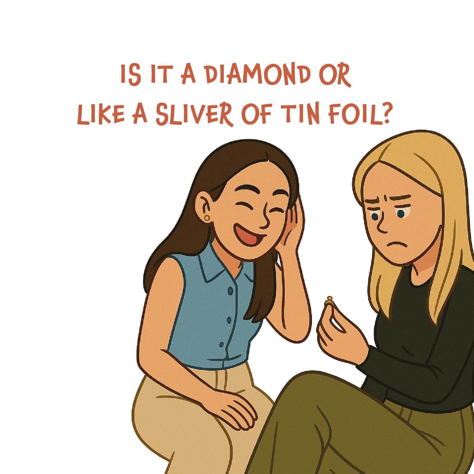 Engagement Card with Tiny Diamond Joke