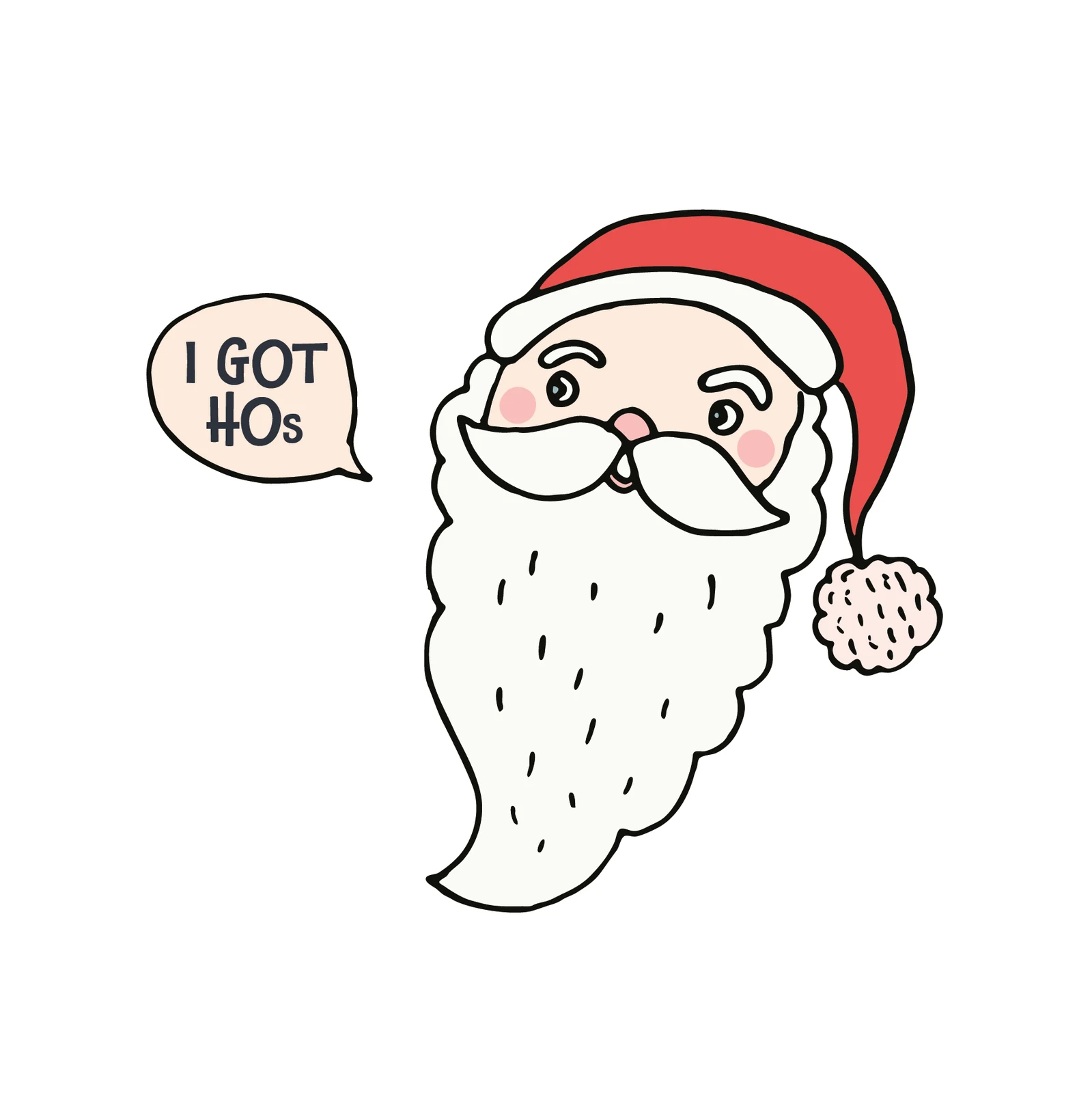 Santa's Cheeky 'I Got HOs' Christmas Card