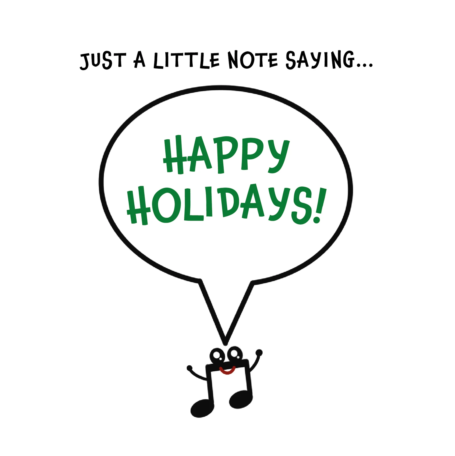 Musical Note Holiday Pun Card