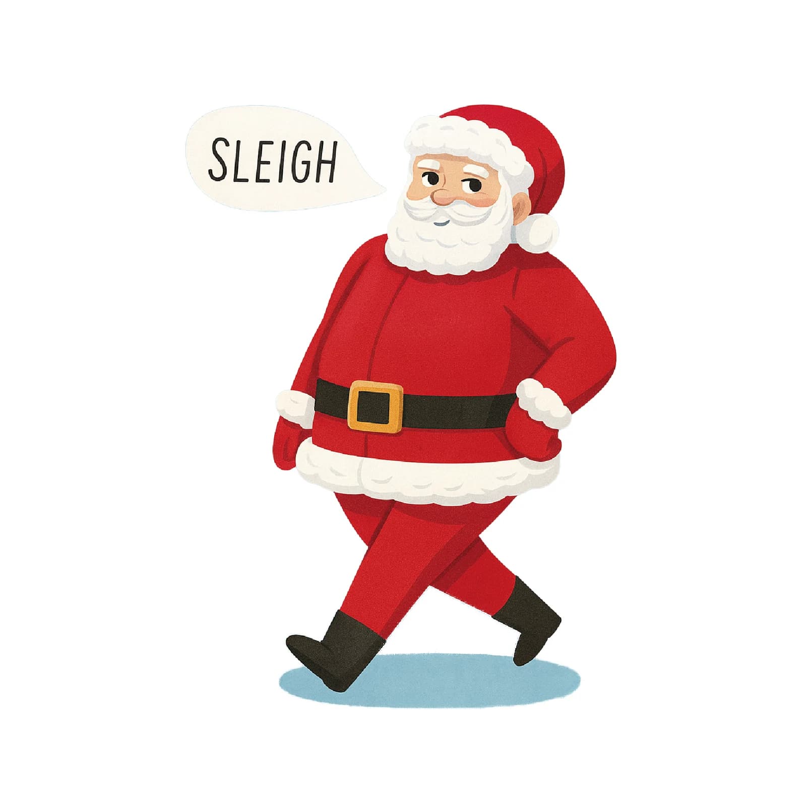 Santa's Sleigh Pun Christmas Card