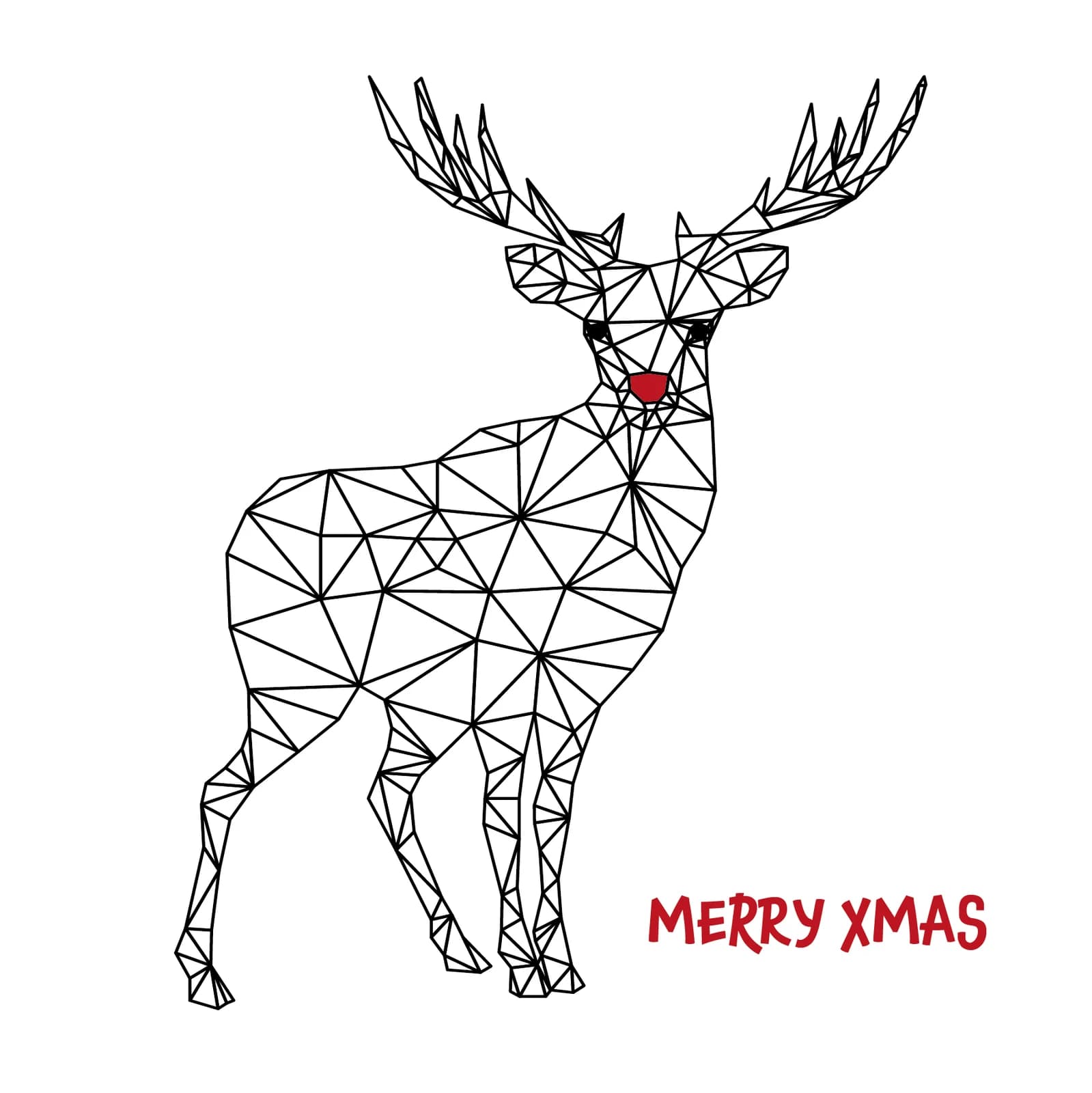 Geometric Stag Christmas Card