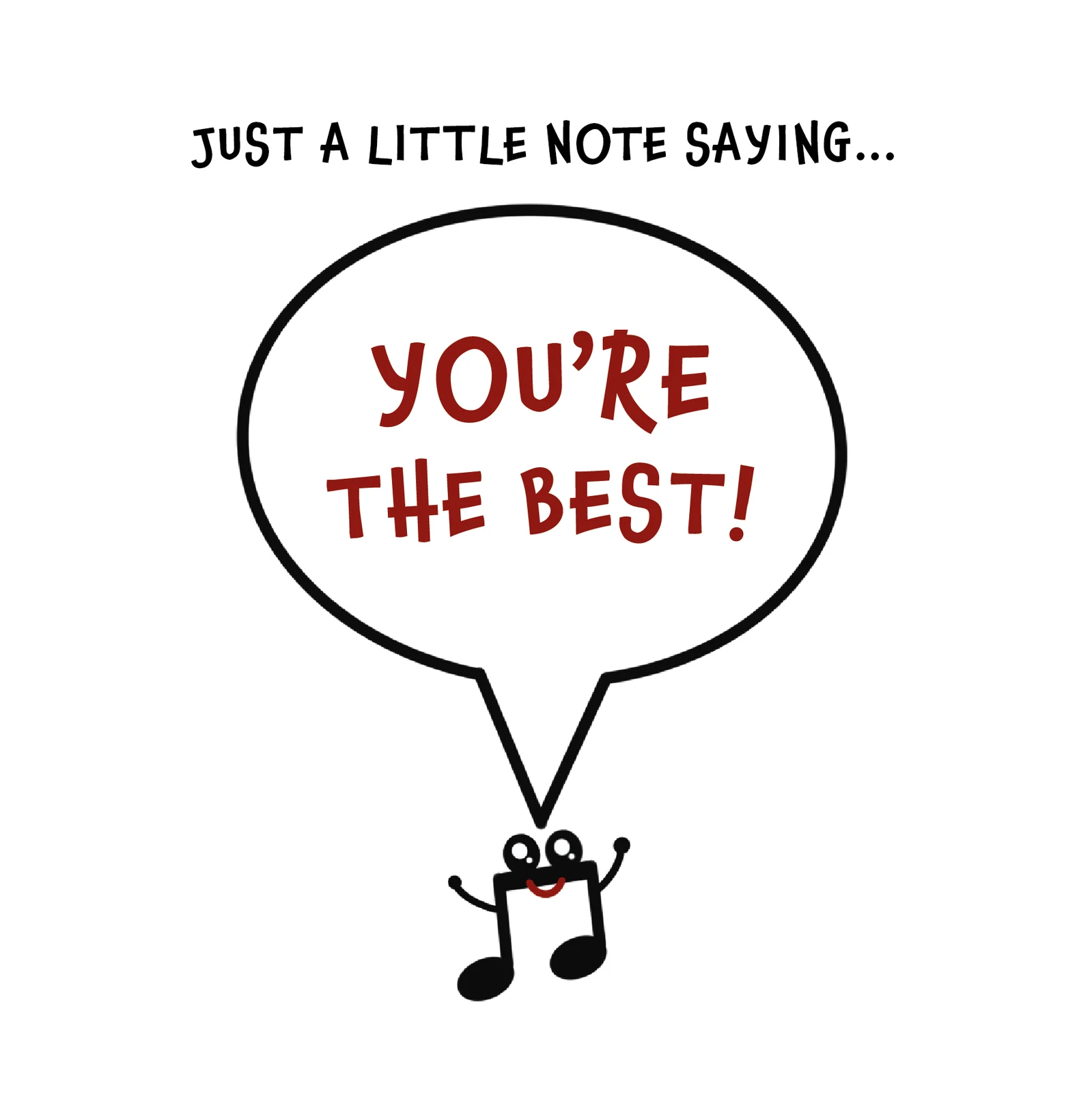 You're the Best Musical Note Card