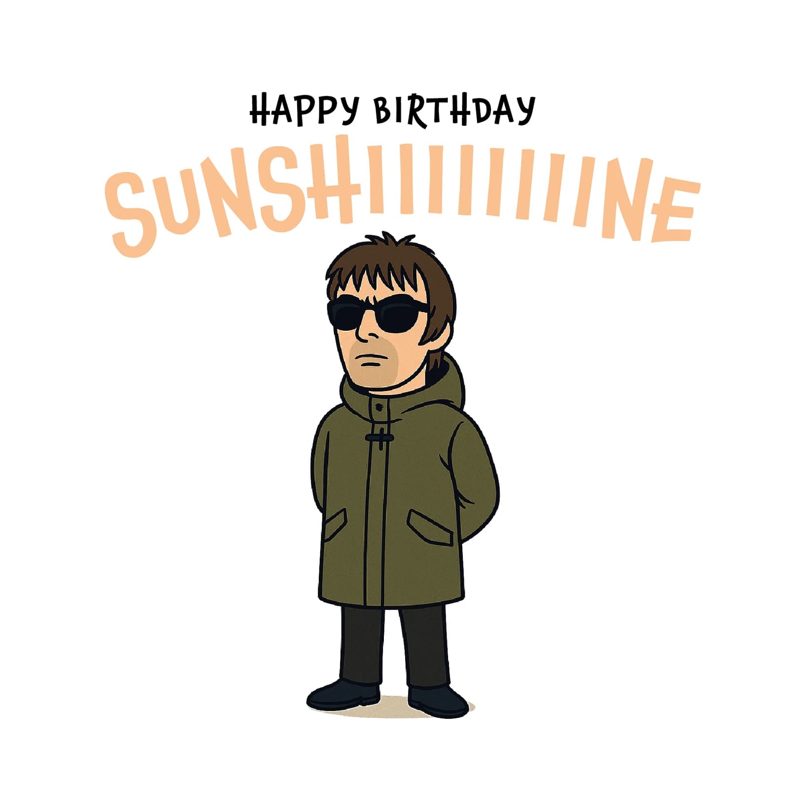 Liam Gallagher Inspired Birthday Card