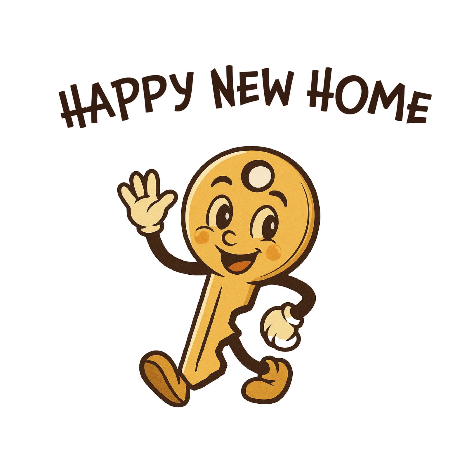 Happy New Home Cartoon Key Design