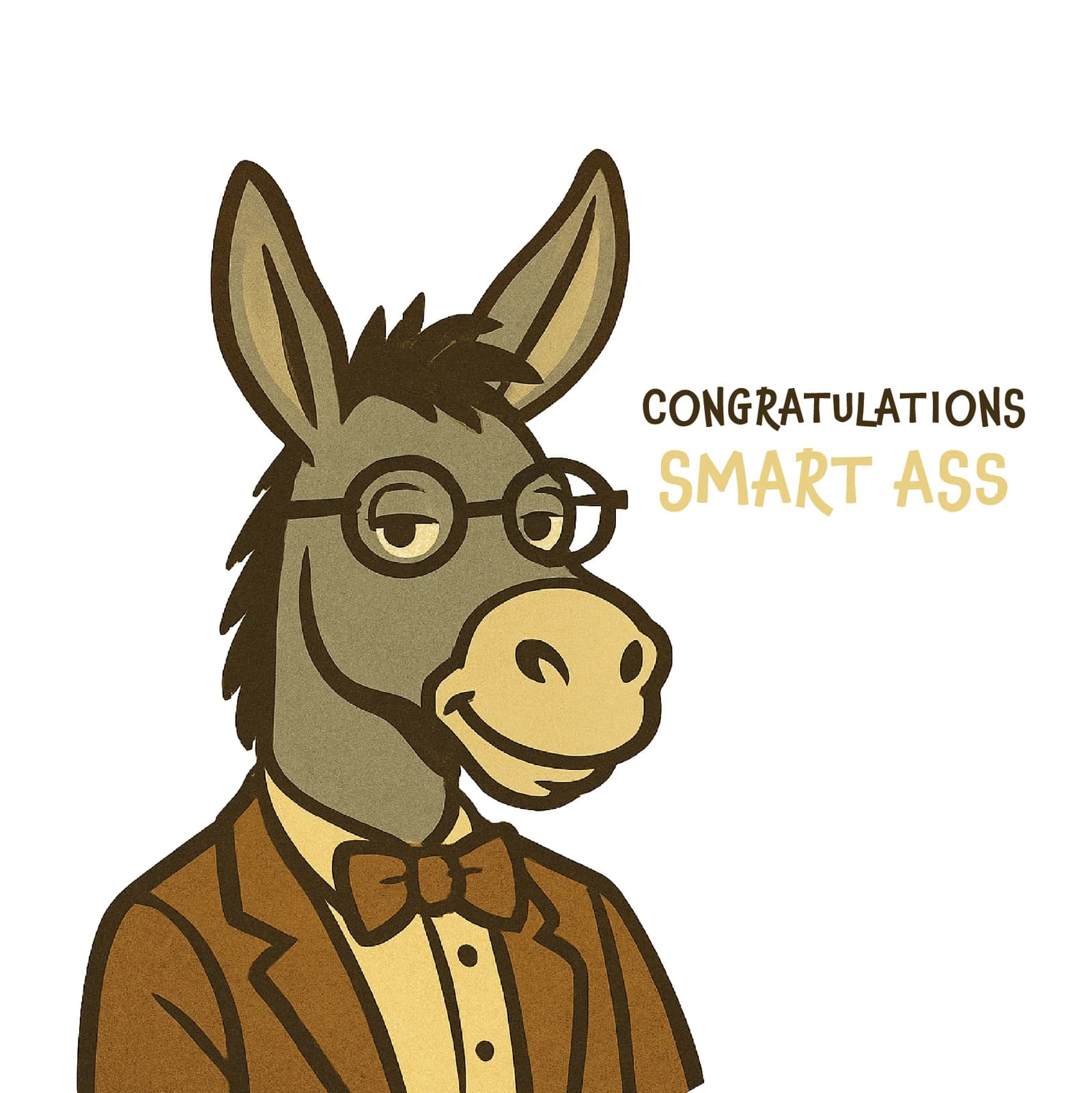 Smart Ass Graduation Card with Donkey Pun