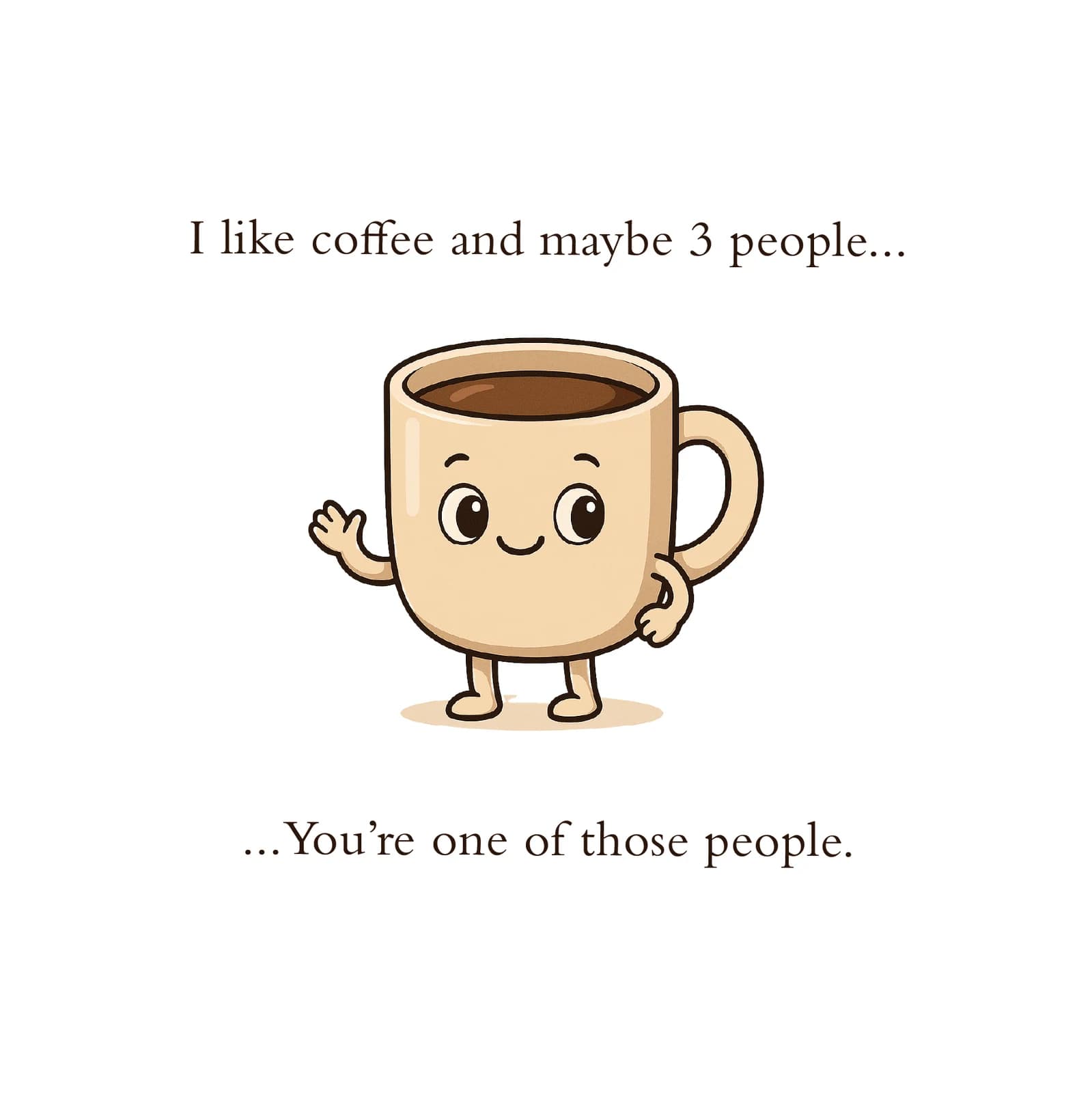 Coffee and Three People Friendship Card