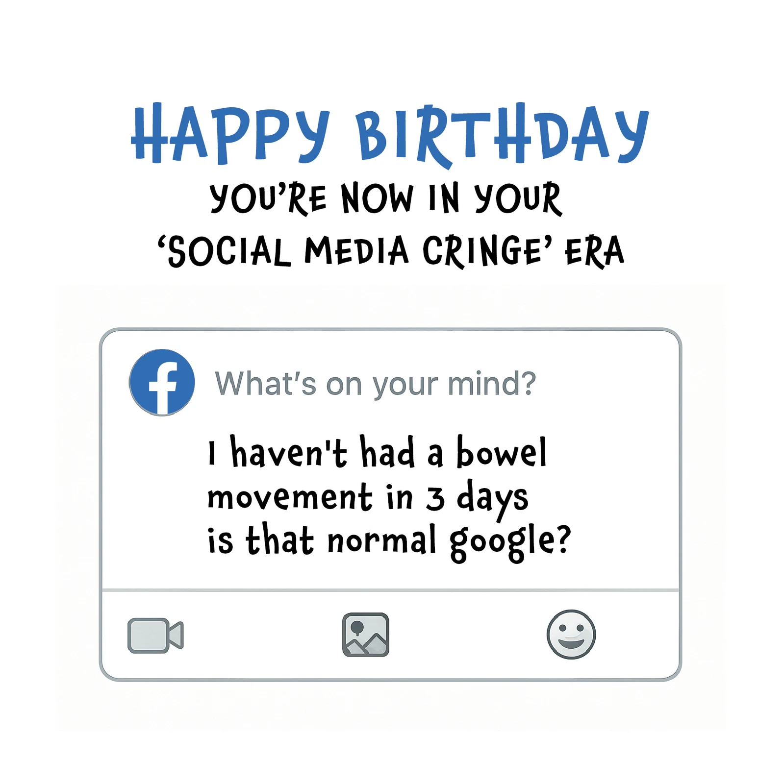 Social Media Cringe Birthday Humour